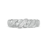 0.116 CT. T.W. Diamond Twist Anniversary Band in Sterling Silver|Peoples Jewellers