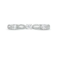 0.145 CT. T.W. Diamond Vintage-Style Alternating Anniversary Band in Sterling Silver|Peoples Jewellers