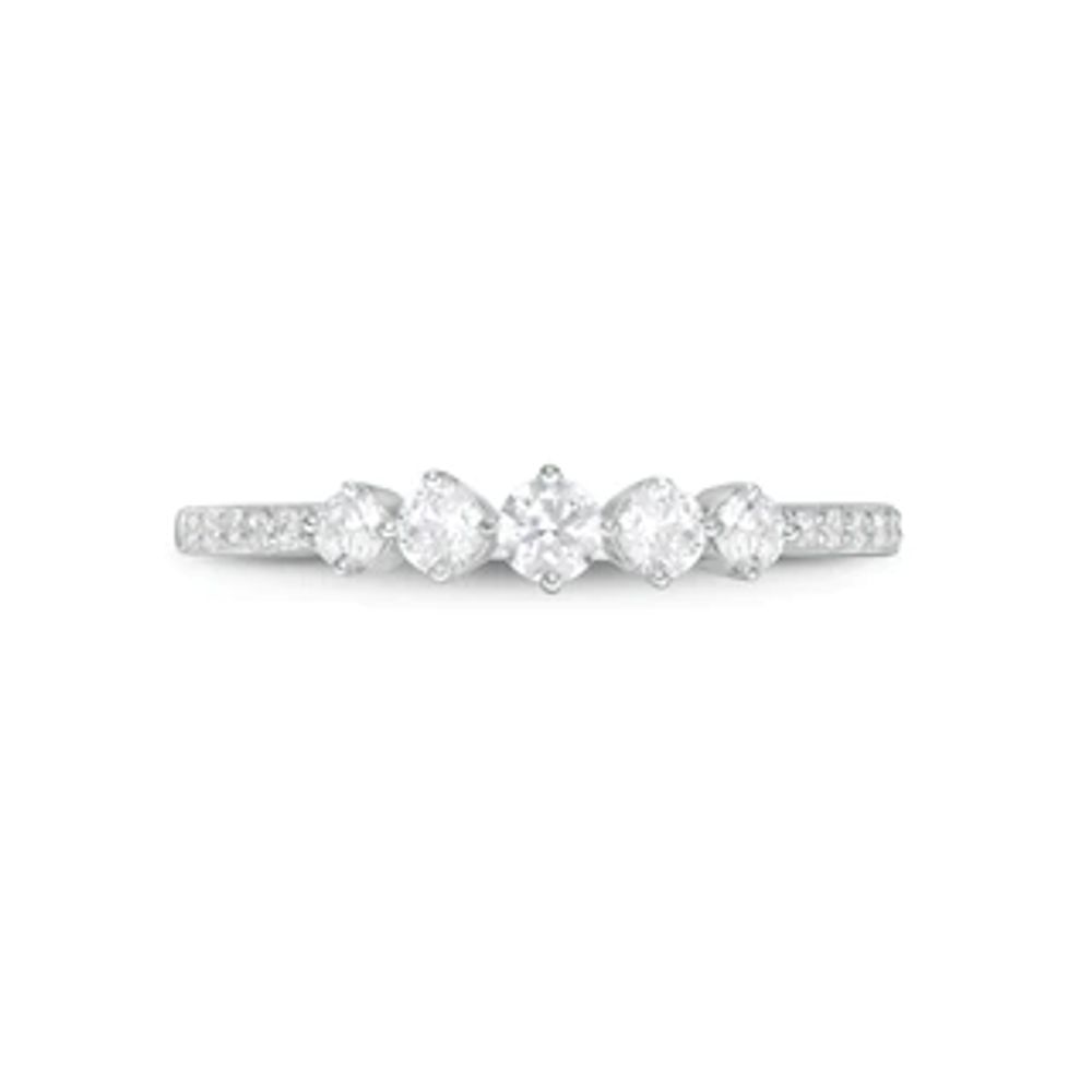 0.29 CT. T.W. Diamond Five Stone Anniversary Band in 10K Gold|Peoples Jewellers