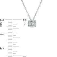 0.08 CT. T.W. Diamond Cushion Frame Pendant in Sterling Silver|Peoples Jewellers