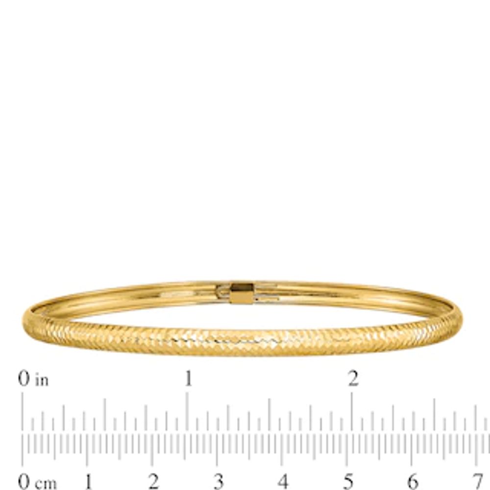 4.0mm Textured Slip-On Flex Bangle in 14K Gold - 7.5"|Peoples Jewellers