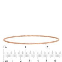 1.5mm Rope-Textured Slip-On Bangle in 14K Rose Gold - 8"|Peoples Jewellers