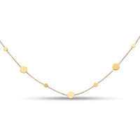 Large and Small Disc Alternating Station Necklace in 14K Gold|Peoples Jewellers