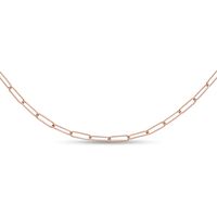 2.6mm Paper Clip Link Chain Necklace in Hollow 14K Rose Gold - 18"|Peoples Jewellers