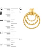 Multi-Finish Layered Circles Doorknocker Drop Earrings in 14K Gold|Peoples Jewellers