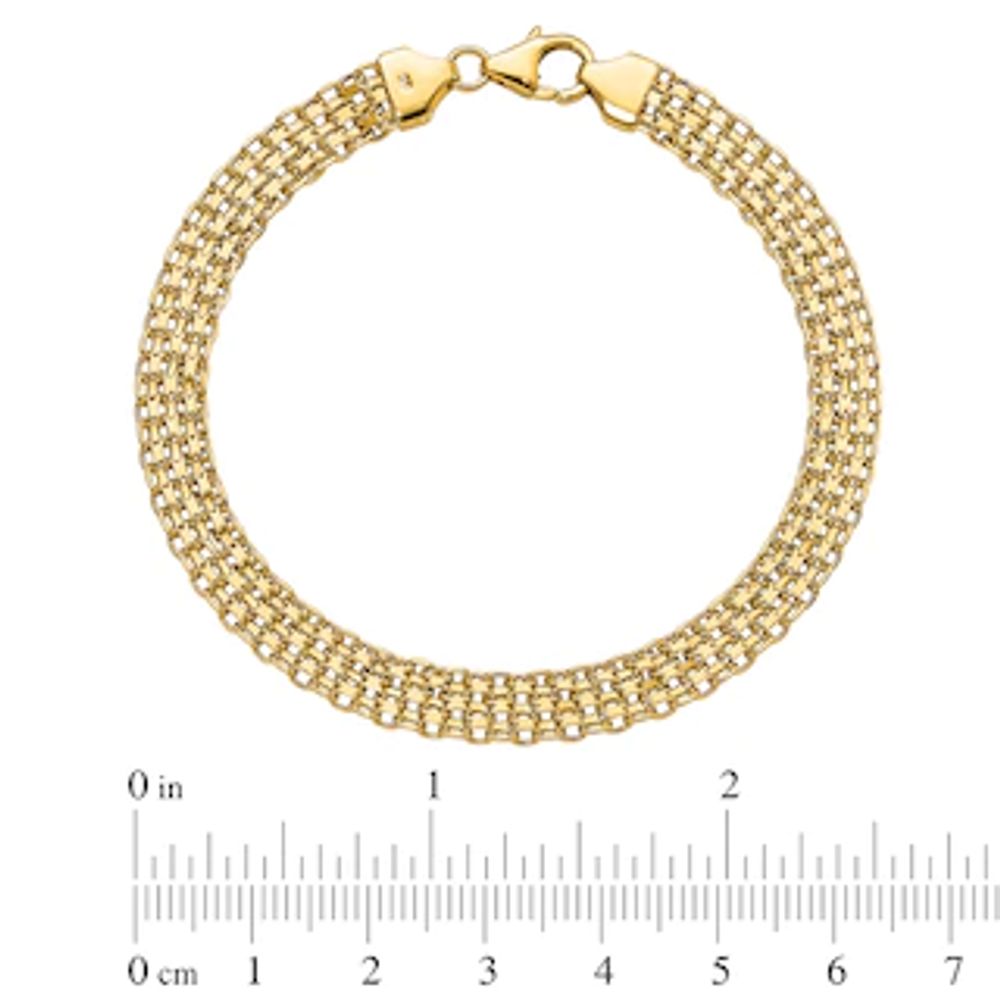 6.2mm Multi-Row Oval Link Chain Bracelet in Hollow 14K Gold - 7.5"|Peoples Jewellers