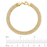 6.2mm Multi-Row Oval Link Chain Bracelet in Hollow 14K Gold - 7.5"|Peoples Jewellers