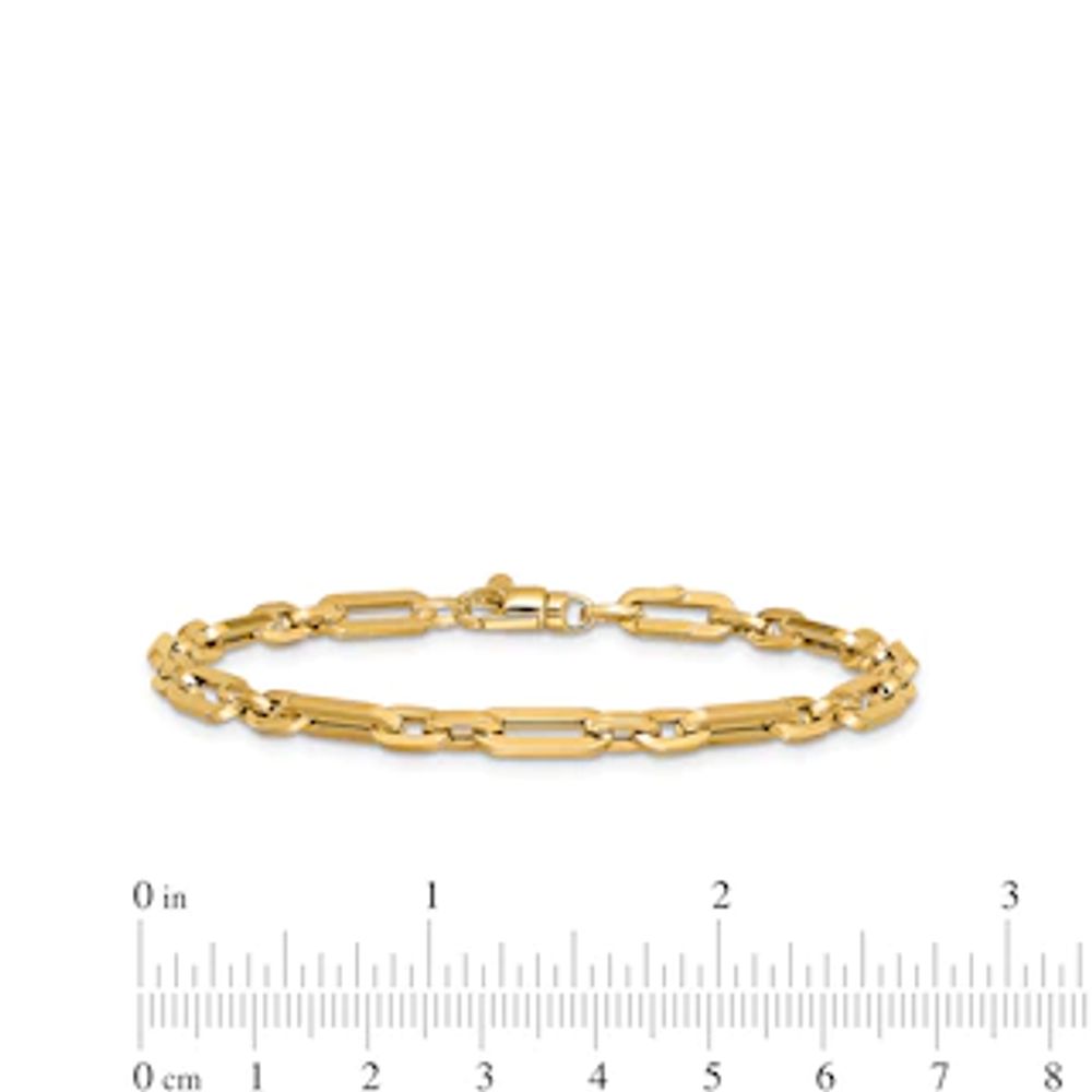 14K Yellow Gold Oval Link Paper Clip Bracelet