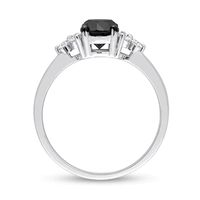 1.21 CT. T.W. Black Enhanced and White Diamond Tri-Sides Engagement Ring in 10K White Gold|Peoples Jewellers