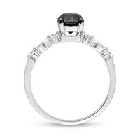 1.09 CT. T.W. Black Enhanced and White Diamond Engagement Ring in 10K White Gold|Peoples Jewellers