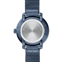 Ladies' Movado Bold® Shimmer Crystal Accent Blue IP Mesh Watch with a Blue Dial (Model: 3600780)|Peoples Jewellers