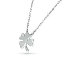 Four-Leaf Clover Necklace in 10K White Gold - 17.75"|Peoples Jewellers