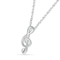 Treble Clef Pendant in 10K White Gold|Peoples Jewellers