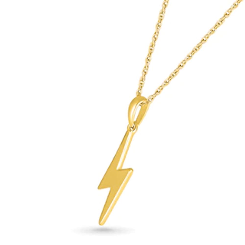 Lightning Bolt Drop Pendant in 10K Gold|Peoples Jewellers