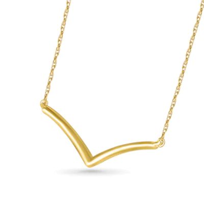 Chevron Necklace in 10K Gold - 17"|Peoples Jewellers