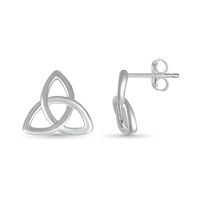 Celtic Trinity Knot Stud Earrings in 10K White Gold|Peoples Jewellers