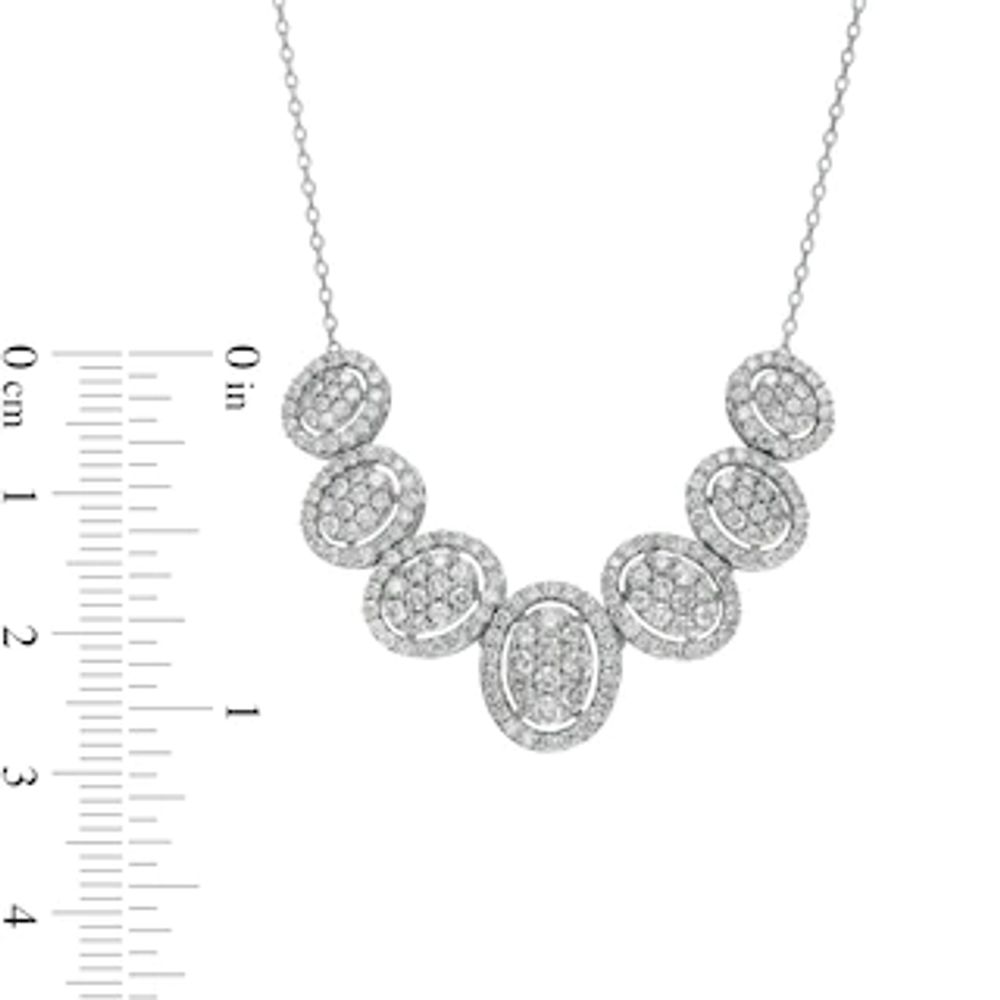 2.00 CT. T.W. Composite Oval Diamond Frame Necklace in 10K White Gold – 20"|Peoples Jewellers