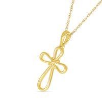 Criss-Cross "X" Loop Cross Outline Pendant in 10K Gold|Peoples Jewellers