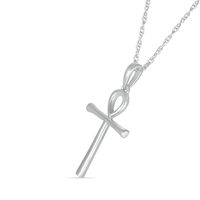 Ankh Cross Pendant in 10K White Gold|Peoples Jewellers