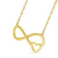 Infinity with Heart Outline Necklace in 10K Gold - 17.5"|Peoples Jewellers