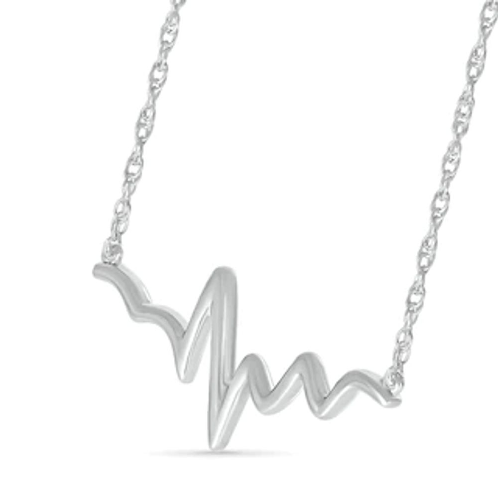 Heartbeat Necklace in 10K White Gold - 17"|Peoples Jewellers