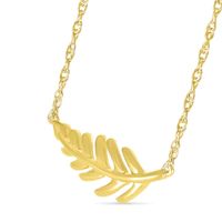 Sideways Palm Leaf Necklace in 10K Gold - 17.25"|Peoples Jewellers