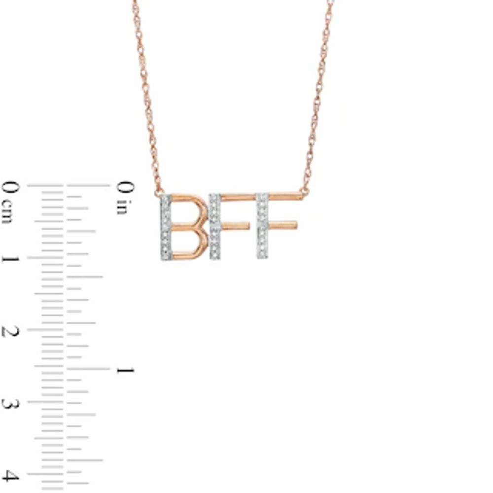 Diamond Accent "BFF" Necklace in Sterling Silver with 14K Rose Gold Plate|Peoples Jewellers