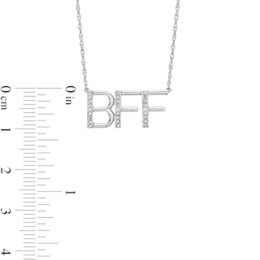 Diamond Accent "BFF" Necklace in Sterling Silver|Peoples Jewellers