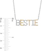 Diamond Accent "BESTIE" Necklace in Sterling Silver with 14K Gold Plate|Peoples Jewellers