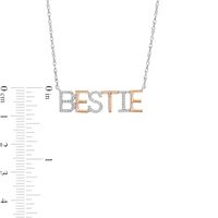 Diamond Accent "BESTIE" Necklace in Sterling Silver with 14K Rose Gold Plate|Peoples Jewellers