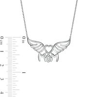 Diamond Accent "MOM" Heart Wings Necklace in Sterling Silver|Peoples Jewellers