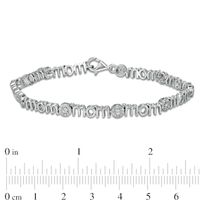 0.145 CT. T.W. Composite Diamond Alternating "mom" Bracelet in Sterling Silver – 7.5"|Peoples Jewellers