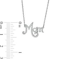 0.148 CT. T.W. Diamond "Mom" Necklace in Sterling Silver|Peoples Jewellers