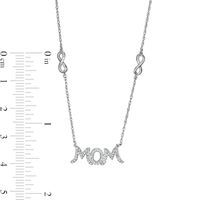 0.04 CT. T.W. Diamond "MOM" Double Infinity Loop Necklace in Sterling Silver|Peoples Jewellers