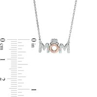 0.085 CT. T.W. Diamond "MOM" with Crown in Sterling Silver with 10K Rose Gold|Peoples Jewellers