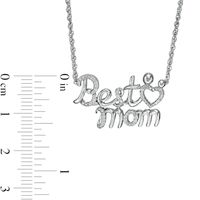 0.04 CT. T.W. Diamond "Best Mom" Necklace in Sterling Silver|Peoples Jewellers