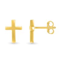 Cross Stud Earrings in 10K Gold|Peoples Jewellers