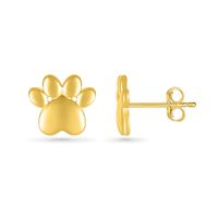 Heart-Shaped Paw Print Stud Earrings in 10K Gold|Peoples Jewellers