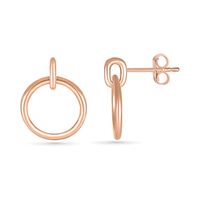 Open Circle Doorknocker Drop Earrings in 10K Rose Gold|Peoples Jewellers