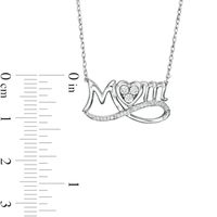 0.04 CT. T.W. Diamond Looped "MOM" and Heart Trio Necklace in Sterling Silver|Peoples Jewellers