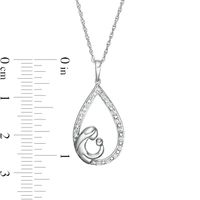 0.086 CT. T.W. Diamond Teardrop Pendant in Sterling Silver|Peoples Jewellers