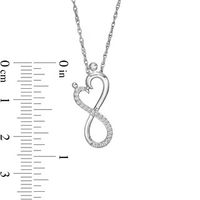 0.066 CT. T.W. Diamond Infinity Loop Heart Pendant in Sterling Silver|Peoples Jewellers
