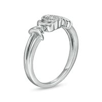 0.065 CT. T.W. Composite Diamond "MOM" Split Shank Ring in Sterling Silver|Peoples Jewellers