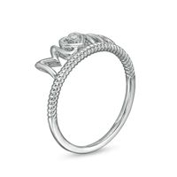 Diamond Accent "Mom" with Heart Twist Ring in Sterling Silver|Peoples Jewellers