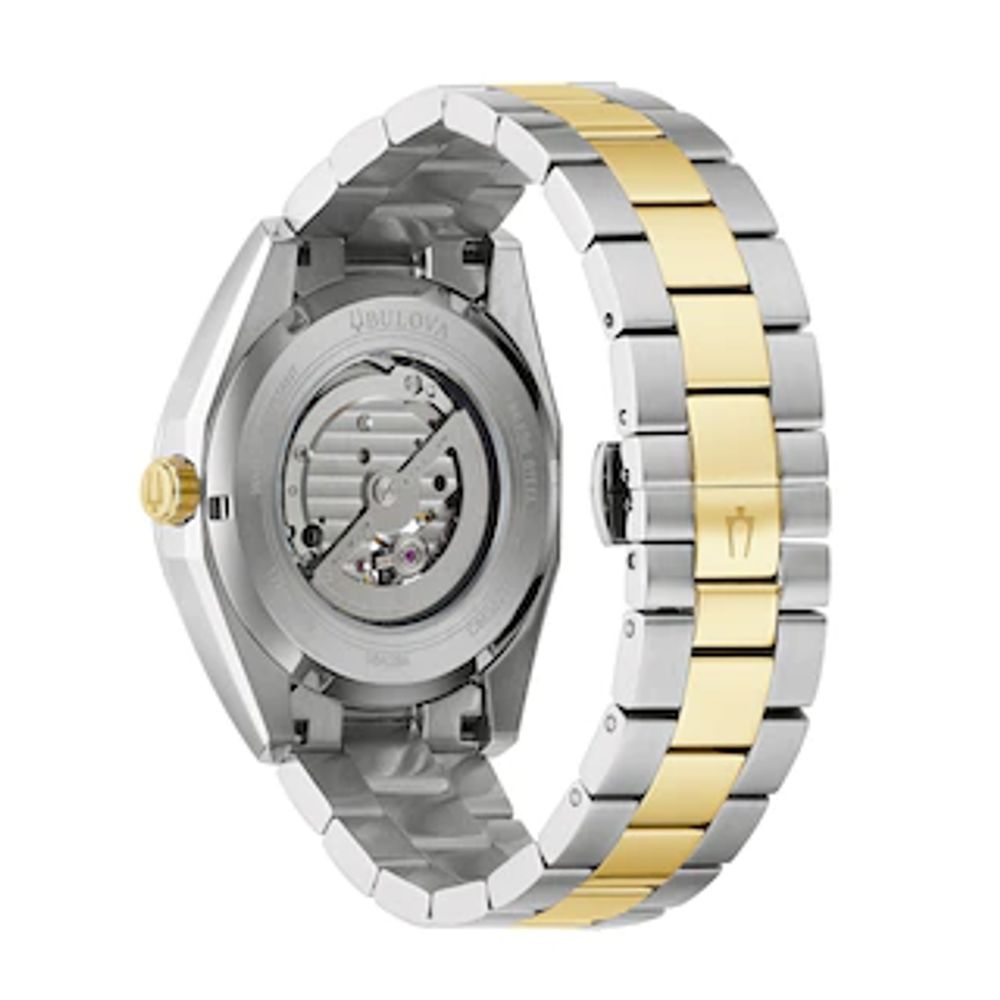 Men's Bulova Surveyor Two-Tone Automatic Watch with Silver-Tone Skeleton Dial (Model: 98A284)|Peoples Jewellers