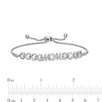 0.066 CT. T.W. Diamond "MOM" Heart Bolo Bracelet in Sterling Silver – 9.5"|Peoples Jewellers