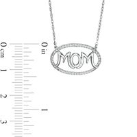 0.067 CT. T.W. Diamond "MOM" Oval Outline Necklace in Sterling Silver|Peoples Jewellers