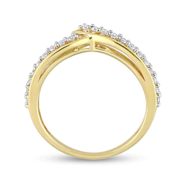 0.31 CT. T.W. Diamond Bypass Contour Anniversary Band in 10K Gold|Peoples Jewellers