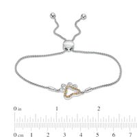 Citrine and White Lab-Created Sapphire Paw Print Outline Bolo Bracelet in Sterling Silver - 9.5"|Peoples Jewellers