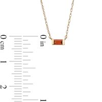 Baguette Garnet Solitaire Necklace in 10K Gold|Peoples Jewellers